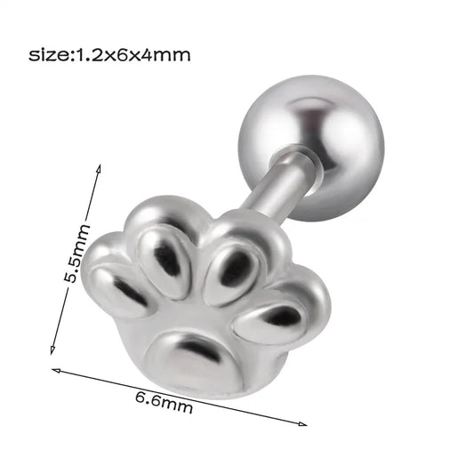 ARETES ORTOPEEDICOS PATITA DE PERRO PLATEADO