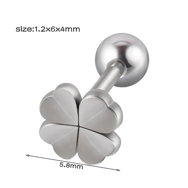 ARETES ORTOPEEDICOS TREBOL PLATEADO