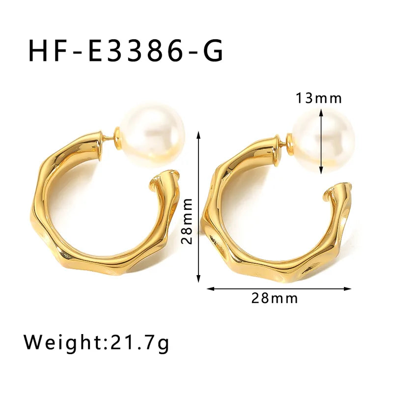 ARETES ARGOLLAS CON PERLA DOBLE FUNCION DORADO