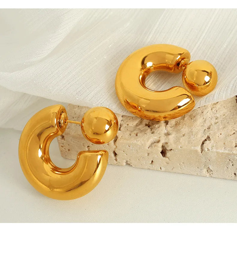 ARETES ARGOLLA CHUNKY BALIN DORADO