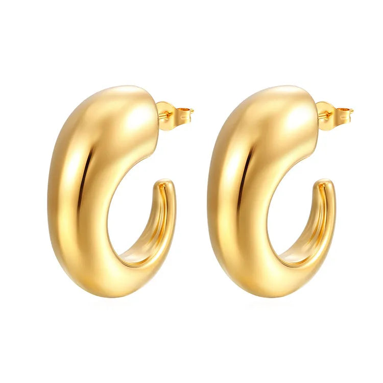 ARETES EN C CHUNKY DORADO