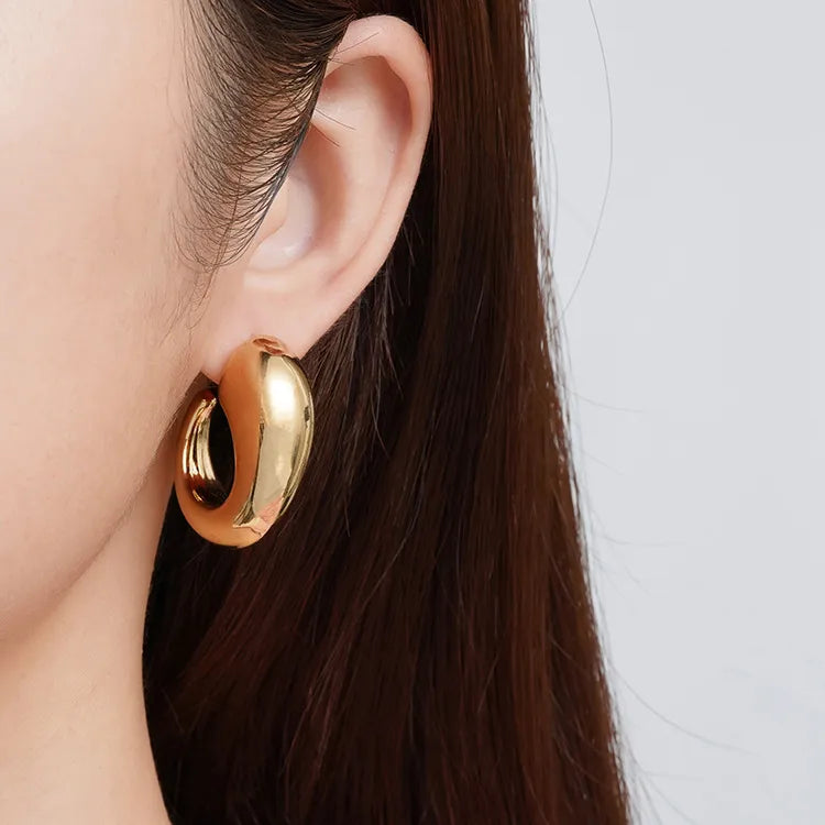 ARETES EN C CHUNKY DORADO