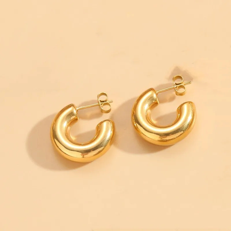 ARETES ARGOLLA EN TUBO C DORADO