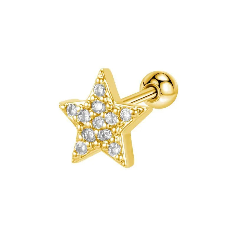 ARETES ORTOPEDICOS DE ESTRELLA CON ZIRCONES DORADO