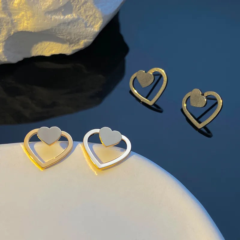 Aretes corazon  doble funcion