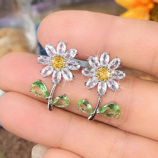 ARETES FLOR ZIRCONES
