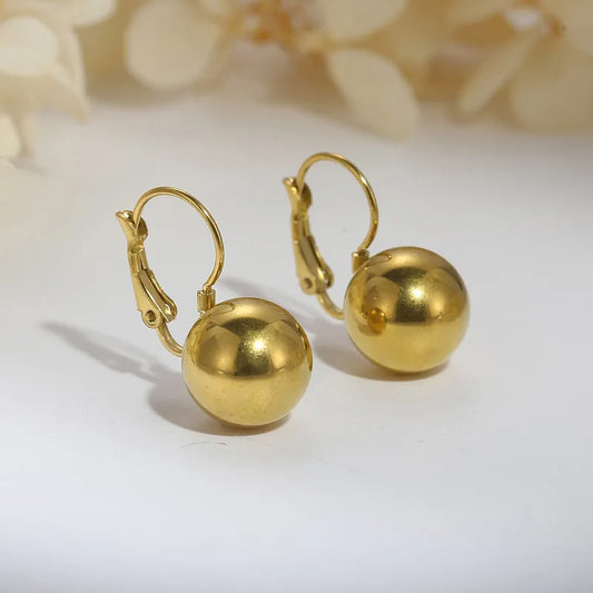 ARETES DE BALIN CON AZA DORADO