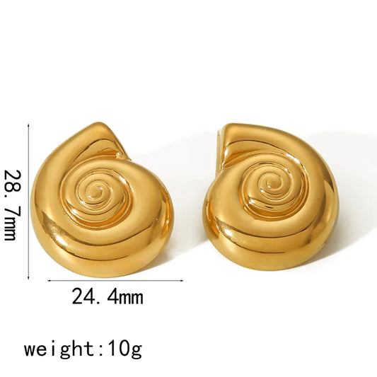 ARETES CARACOL DORADO