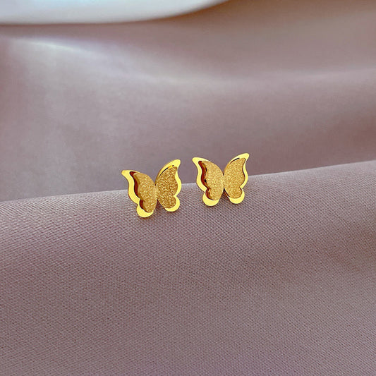ARETES DE MARIPOSA 3D DORADO