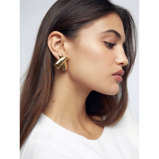 ARETES EN X DORADO