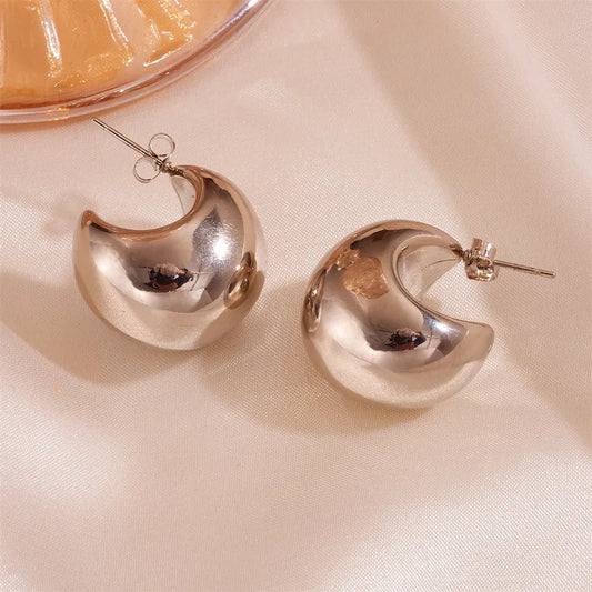 ARETES TIPO MEDIA LUNA CHUNKY