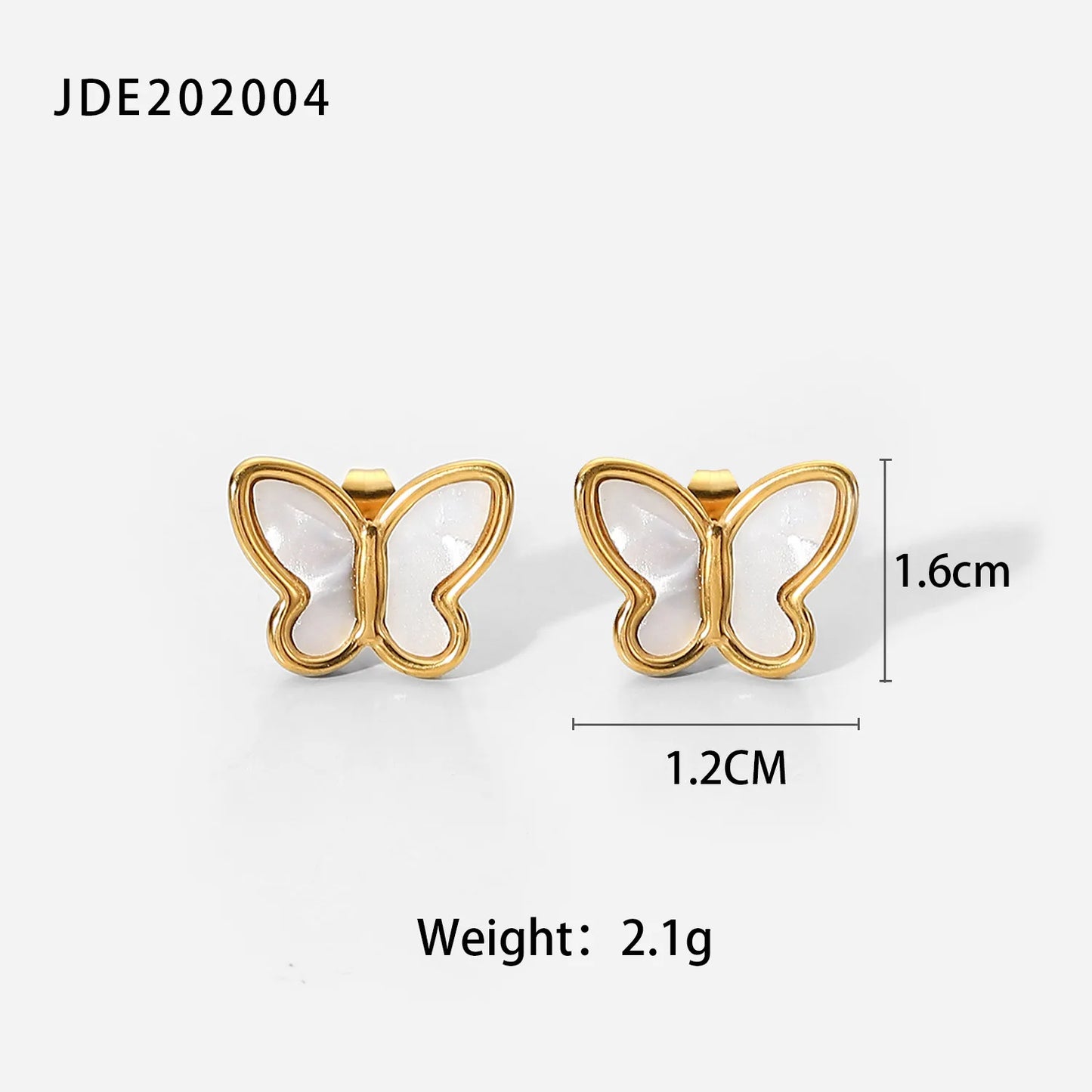 ARETES MARIPOSA BLANCOS