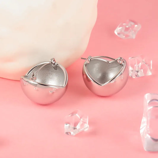 ARETES ESFERICOS PLATEADOS