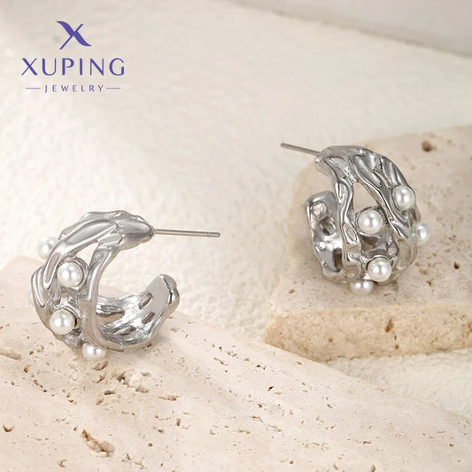 ARETES ARGOLLA PLATEADA CON PERLAS