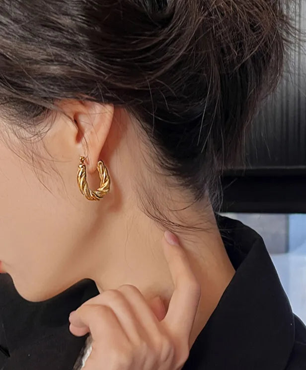 ARETES ARGOLLAS EN ESPIRAL DORADO