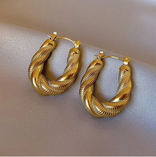 ARETES ARGOLLAS EN ESPIRAL DORADO