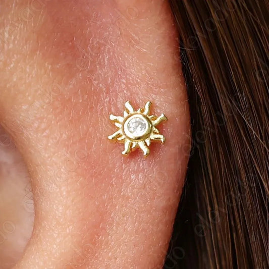ARETES ORTOPEDICOS DE SOL CON ZIRCON DORADO