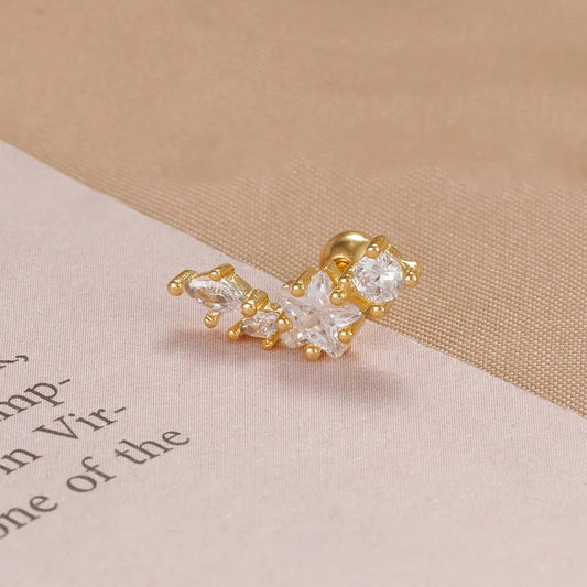 ARETES ORTOPEDICOS HILERA DE ESTRELLAS DORADO