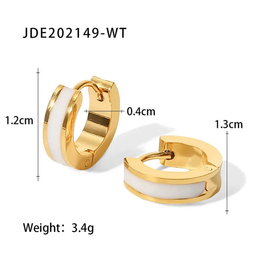 ARETES ARGOLLAS DOBLE FUNCION BLANCO DORADO