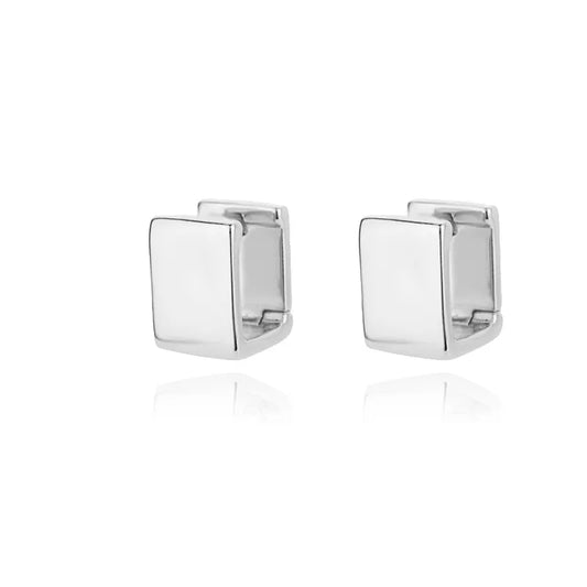 ARETES CUADRADOS PLATEADO