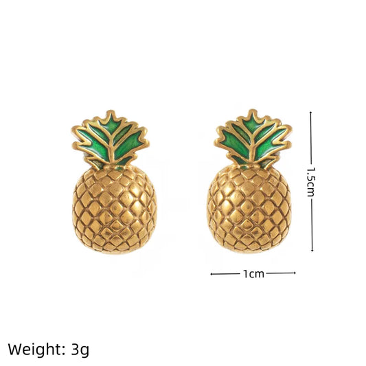 ARETES DE PINA DORADO