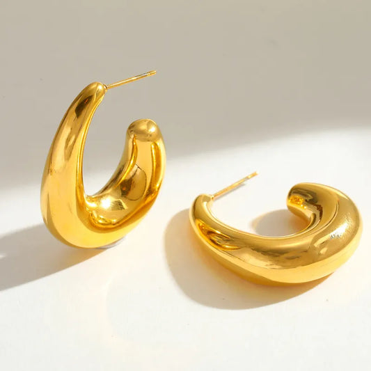 ARETES EN TUBO C CHUNKY DORADO