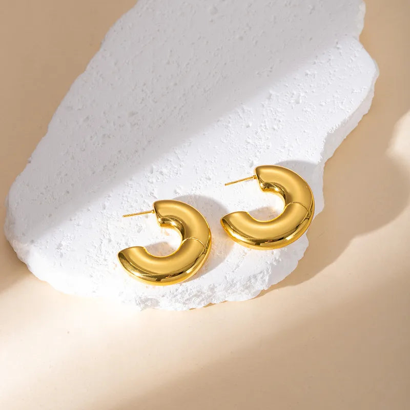 ARETES ARGOLLAS CHUNKY C BASICAS DORADO
