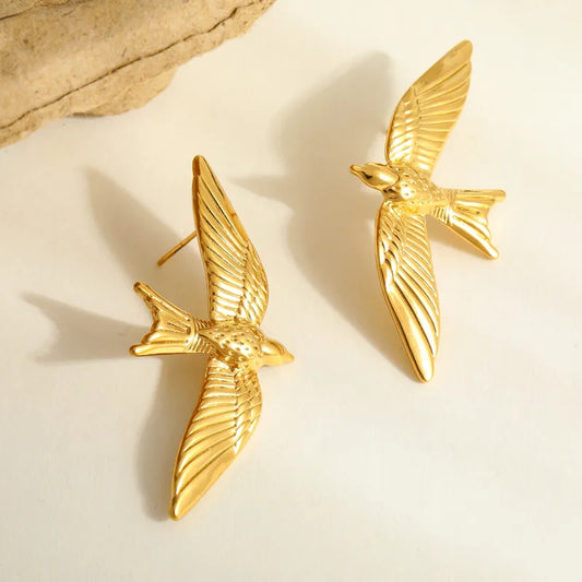 ARETES COLIBRI DORADO