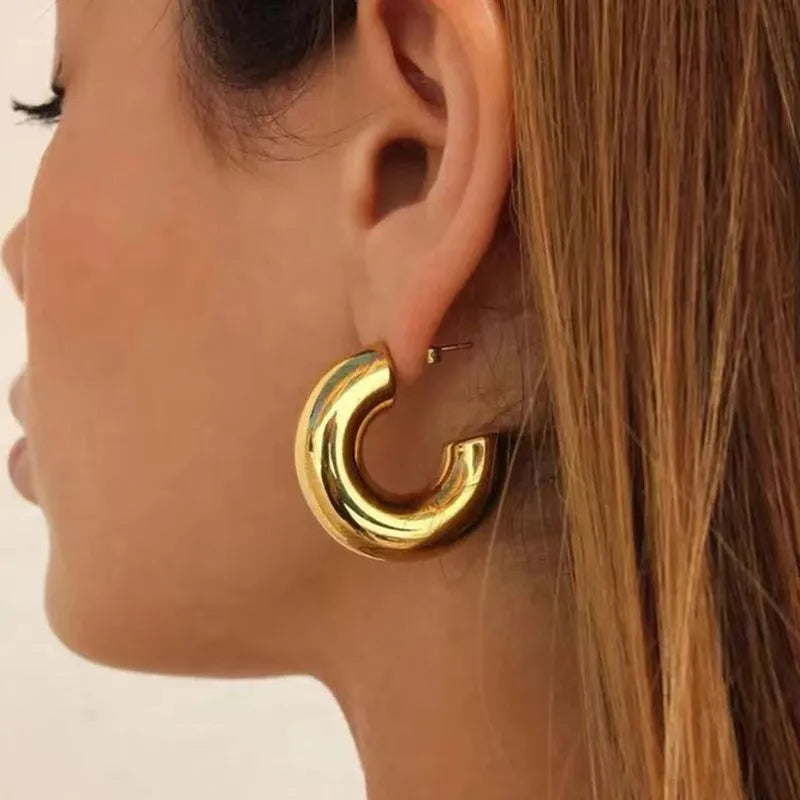 ARETES CHUNKY EN C DORADO