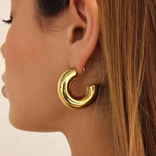 ARETES CHUNKY EN C DORADO