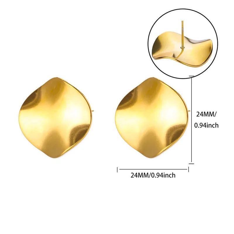 ARETES TACHUELAS IRREGULARES DORADO