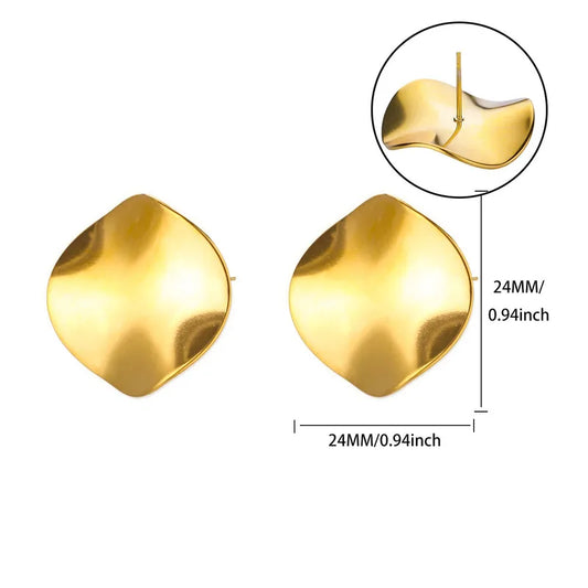 ARETES TACHUELAS IRREGULARES DORADO