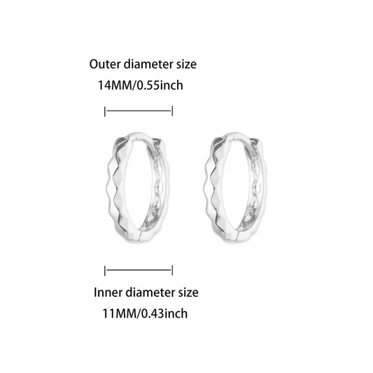 ARETES ARGOLLAS BASICAS LABRADAS PLATEADO