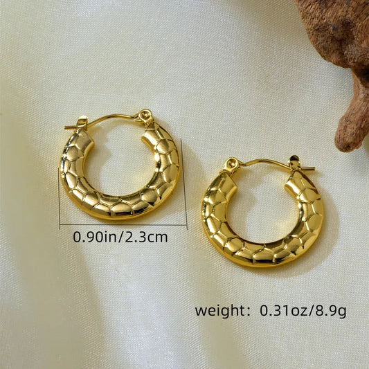 ARETES ARGOLLAS REDONDAS CIRCULOS TEXTURA DORADO
