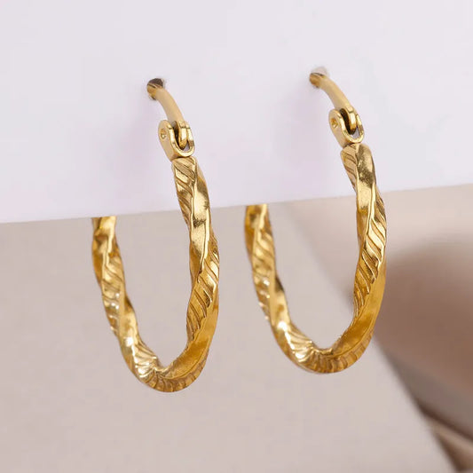 ARETES ARGOLLAS TWIST DORADO