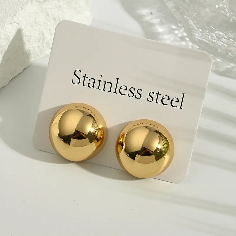 ARETES BOTONES GRANDES DORADO