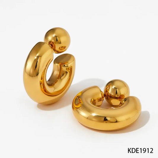 ARETES ARGOLLA DOBLE FUNCION DORADO