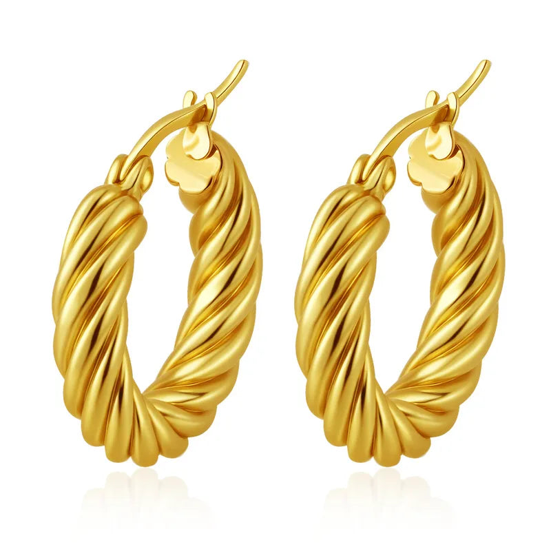 ARETES ARGOLLAS TWIST DORADO