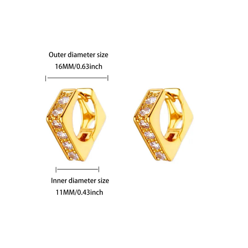 ARETES ARGOLLAS CON ZIRCONES DORADO