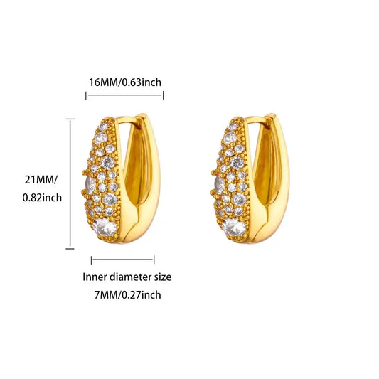 ARETES DOBLE FUNCION ZIRCONES DORADO