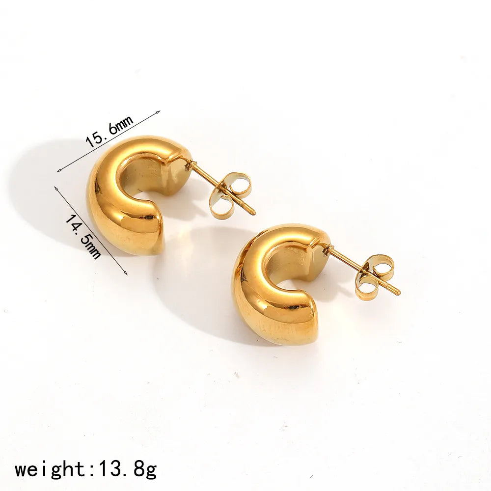ARETES MEDIA ARGOLLA PEQUENA DORADO