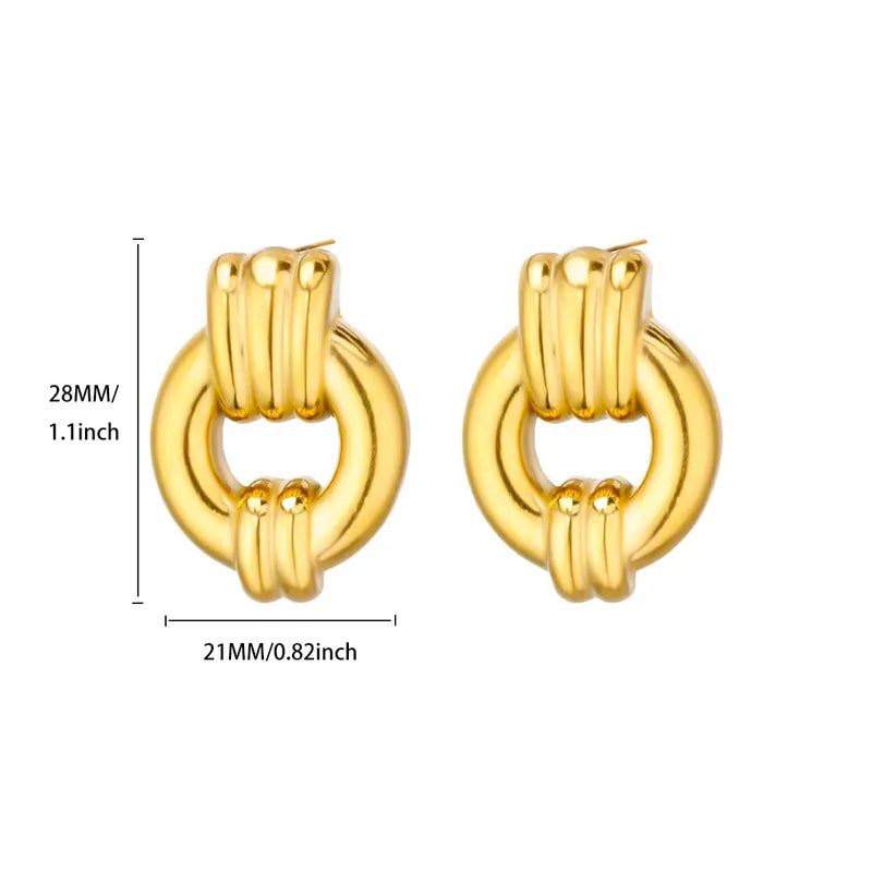 ARETES CIRCULOS BASICOS DORADO