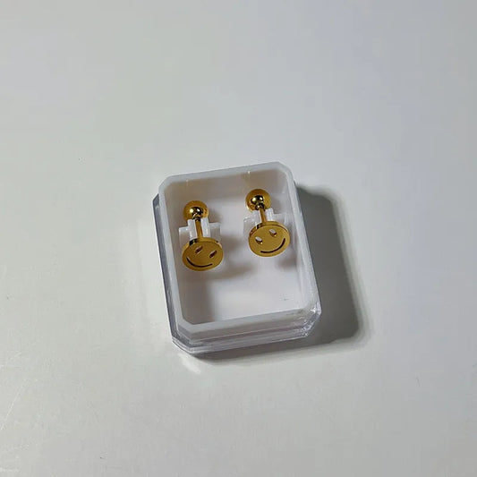 ARETES ORTOPEDICOS CARA FELIZ DORADO