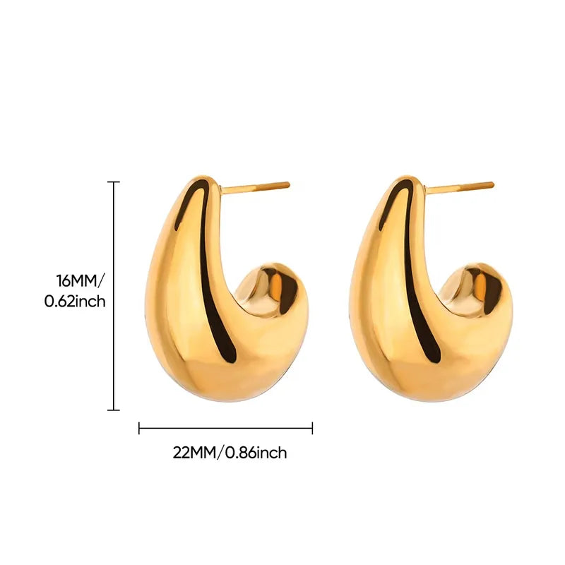 ARETES RIPO GOTA ALARGADO DORADO