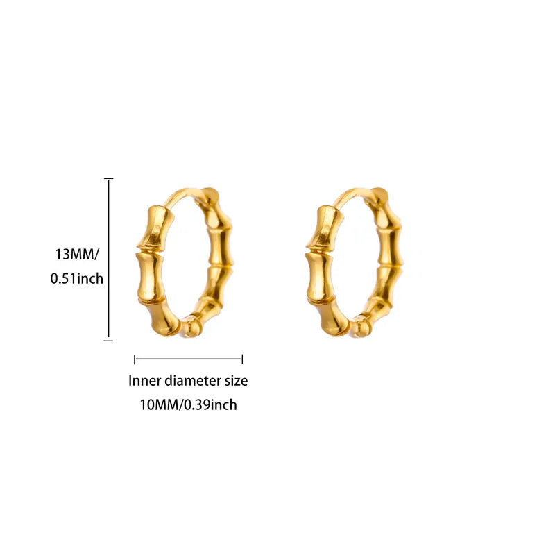 ARETES ARGOLLAS TIPO CANA DORADO