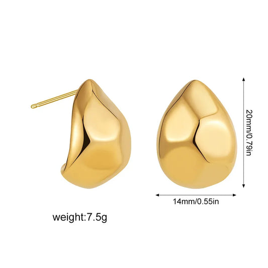ARETES DE GOTA CON TEXTURA DORADO