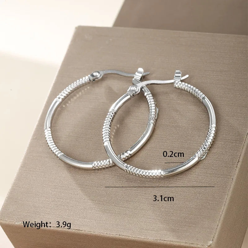 ARETES ARGOLLAS BASICAS PLATEADO 35 MM