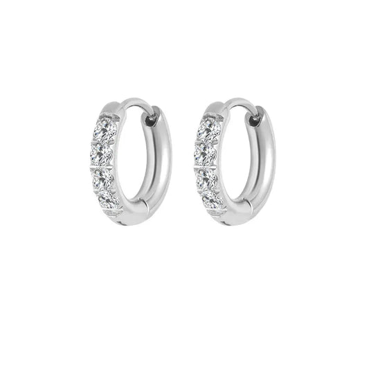 ARETES ARGOLLAS MINI 8MM DOBLE FUNCION PLATEADO