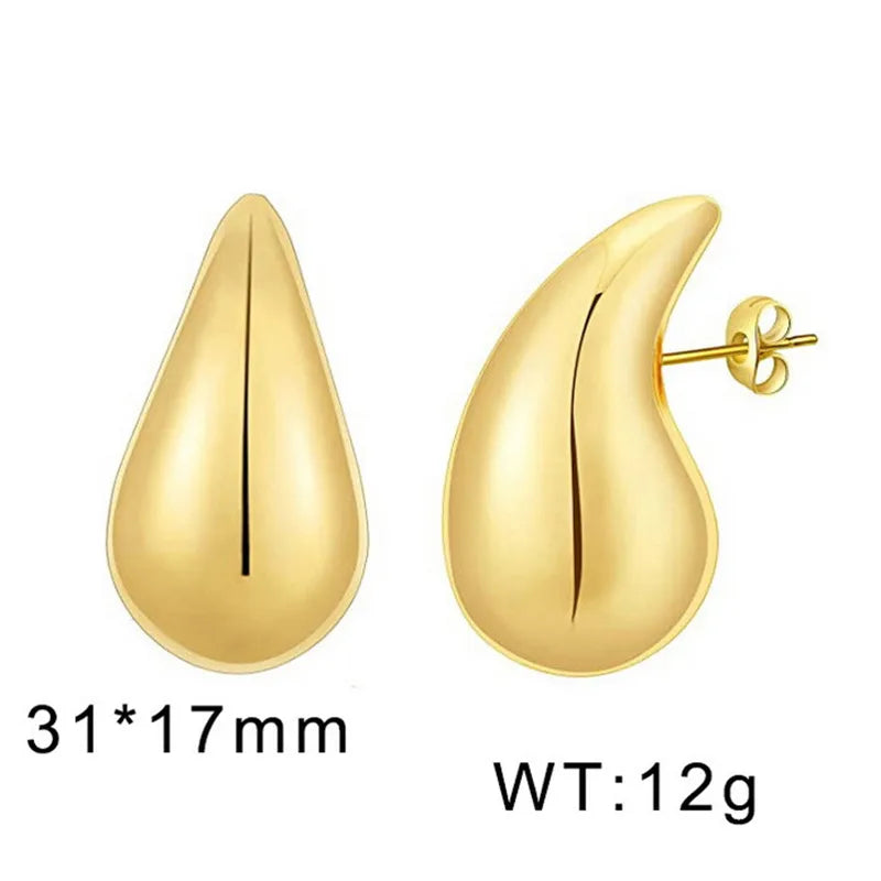 ARETES TIPO GOTA GRANDES DORADO