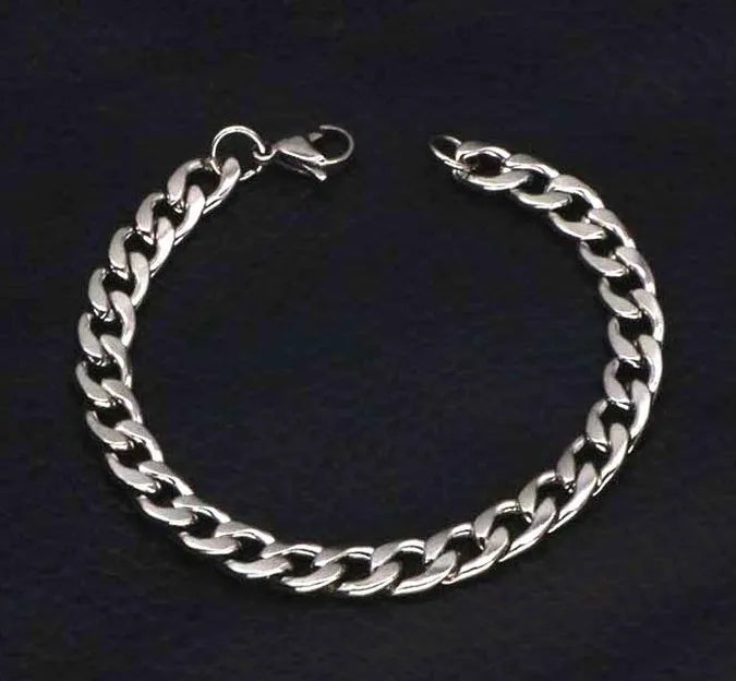 HOMBRE PULSERA ESCLAVA CLASICA PLATEADO